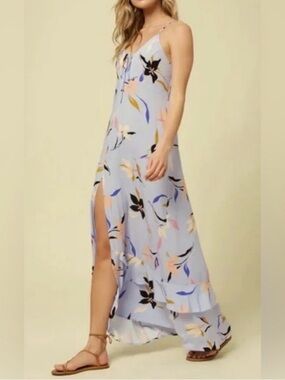 O'Neill - Ryder Lace Up Maxi Floral Slip Maxi Dress with Slit